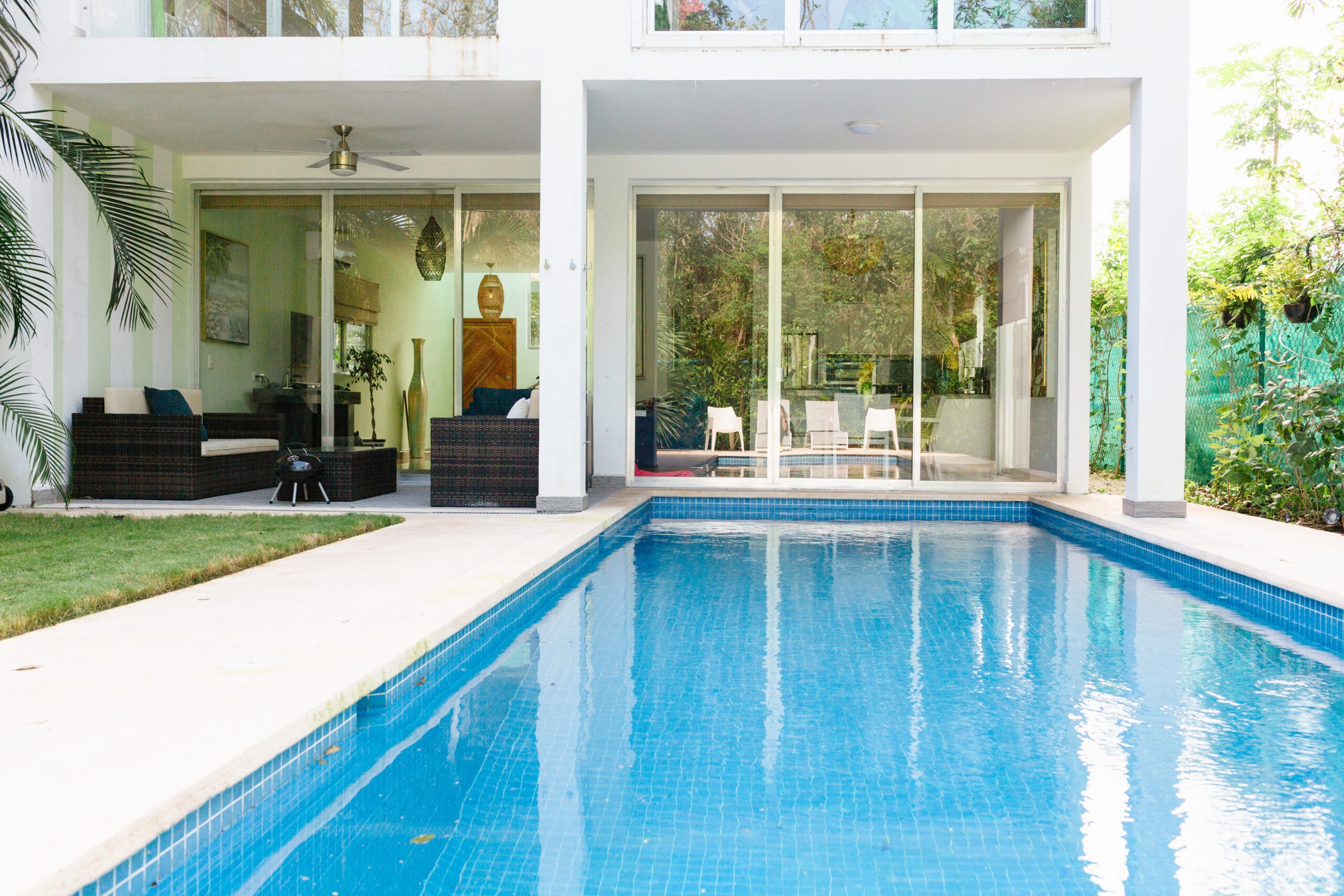 large pool in the patio of the villa mexico